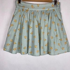 Earth Music and Ecology Floral A-Line Mini Skirt with pockets, Small EUC